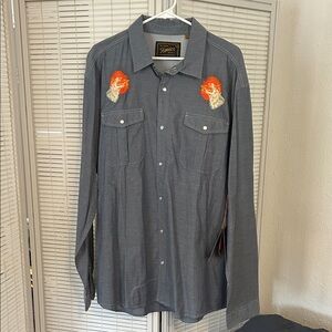 Howler Brothers Gaucho Shirt with Orange Embroidery